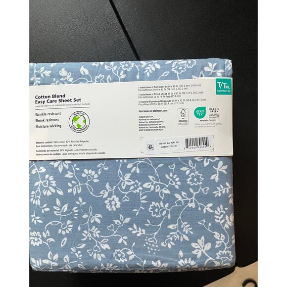 Cotton Blend Country blue sheet set T/Txl - Picture 3 of 8